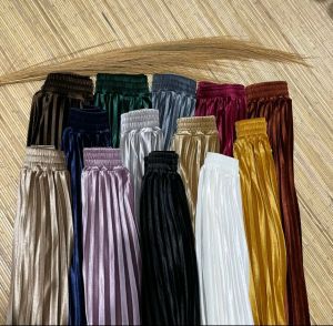 Rok Plisket Bludru 7/8 / Rok Plisket Import Bludru / ROK PLISKET 7/8 VELVET IMPORT
