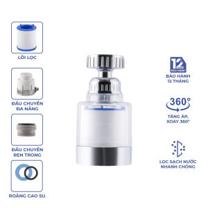 Bộ Lọc Nước Đầu Lọc Nước Tại Vòi Tăng Áp - Xoay 360 Độ