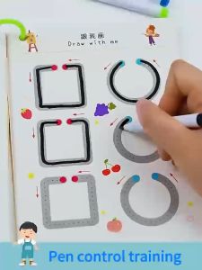96 Page Kids Magical Tracing Book Pen Training for Children Preschool Erasable Rewritable Book Educational Toys