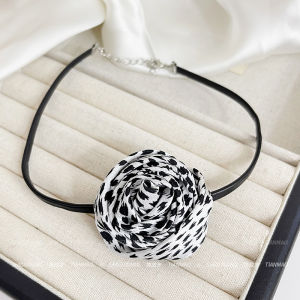 Black Camellia and Rose Necklace