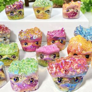 1PC Aura Hedgehog FigurineCreative Desk DecorBookshelf Desktop Decor Crystal StoneLdeal For Halloween & Christmas Gifts