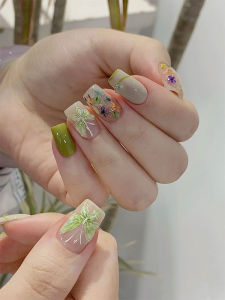 Nghệ Thuật Làm Móng Thủ Công Mùa Xuân Hè Fresh Milk Purple Butterfly Dry Flower 3D Nail Art Dụng Cụ Làm Đẹp Móng Tay