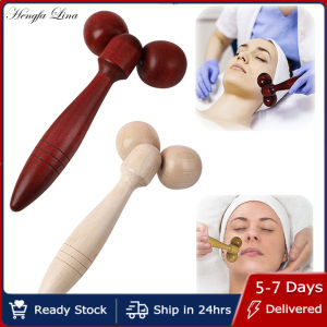 Hengfa Lina 1Pc Roller Massager Wood Therapy Body Massage Tool Foot Face Shoulder Neck Hand Push Roller Massager Body Soothing Massage Tool