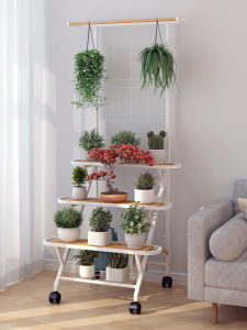 Modern Simplicity Iron Art Plant Stand Balcony Hanging Lanai Ladder Type Multi-layer Staircase Style Mobile Home Furniture