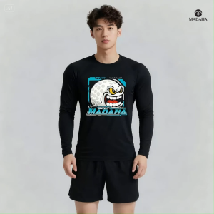 Madaha Kaos Baju Lengan Panjang Dry fit Jersey Olahraga Golf SynchroStar