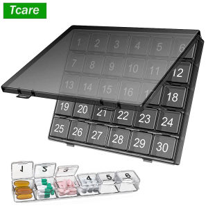 1 PCS Monthly Pill Organizer 30 Days Pill Box 4 Weeks One Month Pill Cases Large Compartments Medicine Organizer for Vitamins