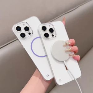 Ultra Thin HD Clear Frameless Magnetic Case For iPhone 16 15 14 Plus 13 12 11 Pro Max Magsafe Wireless Charge Slim PC Hard Cover