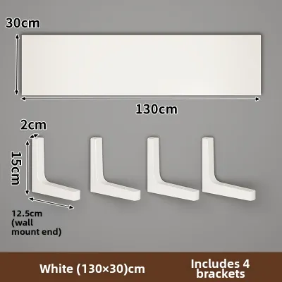 Wall-Mounted Shelving Wooden Board 1-Piece Bookshelf Floating Finish-Free