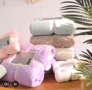 Goodluck 2in1 Set Towel Gift Quality Microfiber Hand towel Face Towel Bath Towel Soft Comfortable Coral Christmas Gift