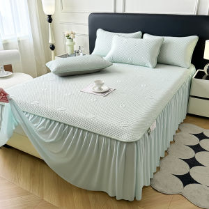MANSHIAN | Cool Ice Beads Bed Skirt Cooling Mat Washable Foldable 3-Piece Set