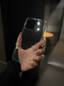 Ultra-Thin Transparent Shiny Dust Mobile Phone Case for iPhone 15 pro Max 14 13 Full Cover Protective Shell Womens New Style Anti-Fall