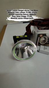 Senter Kepala 80W Senter Kepala Mitsuyama MS-250P Super Terang 80Watt Cahaya Putih Tahan 16Jam / Senter Kepala LED Super Terang / Senter Kepala MITSUYAMA 80W Headlamp LED~NOS