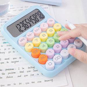 Ins Korea Dopamin Kalkulator Lucu Warna 12Digis Display Besar Keyboard Dot Mekanik Tombol Besar Alat Tulis Sekolah&Kantor