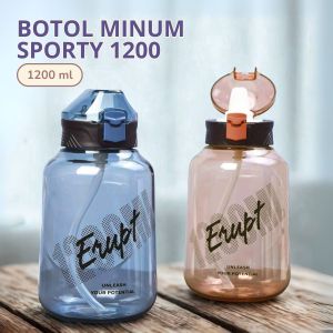 Botol Minum Enjoy Sport Cup 1.2 L Besar Dengan Sedotan Botol Air Jumbo Premium/ YH-8028