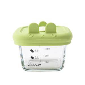 Beeshum เด็กทารก กล่องเก็บอาหารชามแก้วขนาดเล็กสําหรับนึ่งแช่แข็งและทําอาหาร เด็กทารก ภาชนะบรรจุอาหารเสริมเหมาะสําหรับอายุ 4-12 เดือน