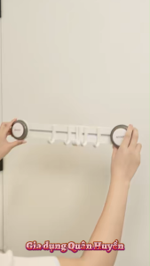 Thanh treo chịu lực ECOCO 10 móc treo hít chân không thế hệ mớiMóc đa năng di chuyển thông minh treo đồ dùng bếpnhà tắ