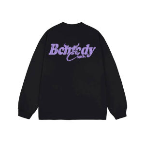 เสื้อยืดแขนยาวผู้ชาย ผ้าฝ้ายแท้ ทรงหลวม ดีไซน์เรโทร สไตล์ฮิปฮอป แฟชั่นฤดูใบไม้ร่วง ปักตัวอักษร เสื้อชั้นในลำลอง