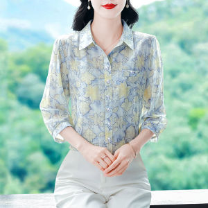 DAIXIANGFEIZI | Chiffon Shirt Elegant Mom Style 3/4 Sleeves