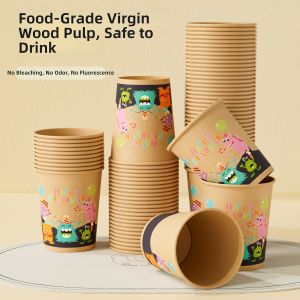 Thickened Disposable Paper Cups Hardened for Hot Drinks Food Grade Colorful Home Use Senior Sense Heat Resistant Paper Cups