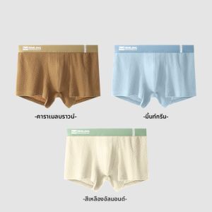MiiOW | กางเกงบ็อกเซอร์ชายผ้าฝ้ายแท้ป้องกันแบคทีเรีย ทรงสี่เหลี่ยม กางเกงขาสั้นทรงสามเหลี่ยม ระบายอากาศได้ดี ทรงหลวม สวมใส่สบาย ฤดูใบไม้ผลิ 2025