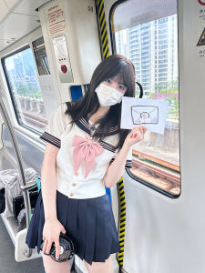 ต้นฉบับสไตล์ญี่ปุ่นกะลาสี ชุดสูท ชุดเครื่องแบบ ฤดูร้อน แม่บ้านน้ํา กระโปรง Jk ชุดนักเรียน ผู้หญิง ต้นฉบับ ดีไซน์ โพลีเอสเตอร์