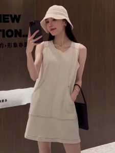 French Style Slimming White Dress Women Summer 2025 New Small Size Ageless Beautiful Short Strap Dress Commute Korean Style