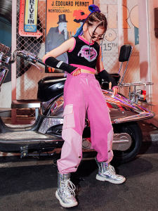 ชุดเต้นแจ๊สแฟชั่นสำหรับเด็กผู้หญิง ชุดการแสดงฤดูร้อน ชุดฮิปฮอป เด็กชายและเด็กหญิง ชุดเต้นแจ๊ส ชุดเต้นรำ ชุดการแสดง