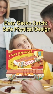 5 Boxes (5 Sheets/Box) Super Adhesive Gecko Trapping House - Physical Capture Ready-To-Use | Indoor & Outdoor Pest Control for Home & Garden