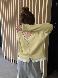 HUOLISI | French Style Loose Fitted Short Knit Cardigan