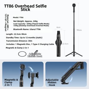 Ulanzi | Magnetic Selfie Stick Tripod for iPhone Android Lightweight Portable