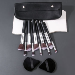 Bộ Cọ Trang Điểm Chất Lượng Cao 13 Chiếc Đa Năng Kèm Bông Phấn Hình Quạt Và Túi Đựng Di Động