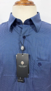 SAN SCIARO - Áo Sơ Mi Tay Dài Màu Navy Caro Form Regular Lai Bầu Quà Tặng Nam Việt Tiến Cao Cấp