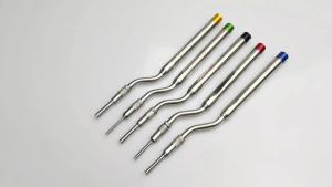 5 Piece Implant Osteotome Kit - Bended & Straight Concave Tips for Bone Expansion in Tooth Extraction Sites