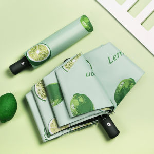  Simple Automatic Folding Sun Umbrella UV Protection Rain And Sun Dual Purpose Womens Umbrella Compact Travel Size