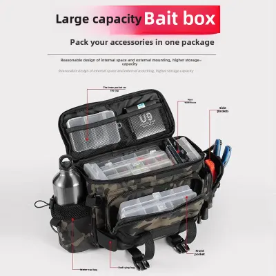 Waterproof Fishing Gear Storage Bag Lure Box Waist Bag Slant Crossbody Single Shoulder Large Capacity Fishing Rod