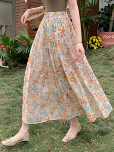 DAIXIANGFEIZI | Floral Mid-Length A-Line Skirt