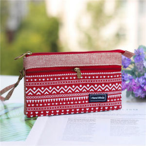 Womens Cotton Long Organizer Wallet Ladies Coin Purse Female Clutch Small Phone Pouch Money Bag for Children Kids Girls Bag