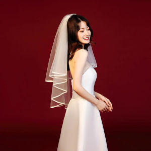 C.N. Elegant Wedding Veil Lace Edge Bridal Veil For Birthday Photo High-end