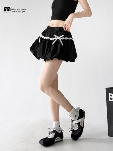 MUYUZI | Sweet Black Short Skirt Anti-see-through Puff Hem