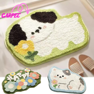 Soft Floor Mats Flowers Rug Cartoon Carpet Home Entrance Carpet Bedroom Toilet Bathroom Door Absorbent Non-Slip Foot Pad