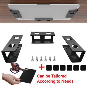 Metal Under Desk Table Laptop Storage Holder Stand Mount Bracket Under Table Laptop/Keyboard Storage(3 Pcs)