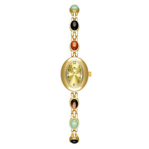 New Women Watch Luxury Brand Natural Dongling Stone Hotan Jade Advanced Chain Watch Waterproof Ladies Fashion Quartz Wristwatch