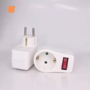 European Type Conversion Plug With Switch Neon Indicator 16A Travel Plugs 1 TO 1 Way EU Standard Power Adapter Socket