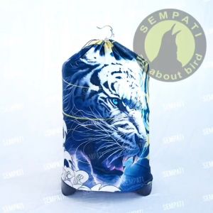 SEMPATI Kerodong Kandang Burung Murai Full Printing Premium No 2 Motif Harimau X Naga Bahan Jersey Premium Fullprint Kain Cover Penutup Sangkar Burung Bulat