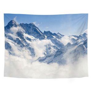 VIKAMA Rizhao Jinshan Phong Cảnh Núi Tuyết Tấm Thảm Treo Tường Nền Healing Peak Trang Trí Phòng Polyester Không Dệt
