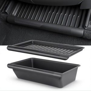 For Tesla Model Y 2020 2021 2022 23-2024 Juniper 2025-2026 Under Seat Storage Box Hidden Organizer Tray Space Box with Lid Cover