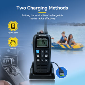 Retevis RM22 VHF Marine Radio - IP67 Floating Handheld 6W | NOAA Weather Alert | Noise Cancelling Mic & 900mW Loud Audio