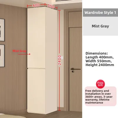 QIANGXIANG | ENF Grade Creamy Wood Finish L-Shaped Segment Closet