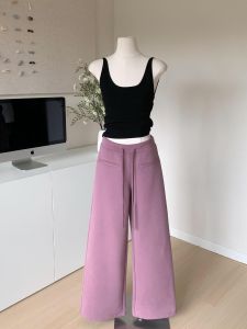Loose Straight Leg Casual Pants Womens Autumn New Style Comfortable Long Trousers Versatile Blue Color Ladies Fashion