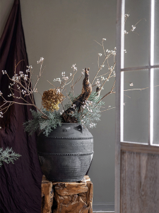 Zen Aesthetic Antique-Style Large Vase with Ears